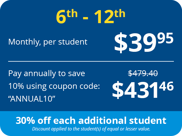 pricing for 6th - 12th