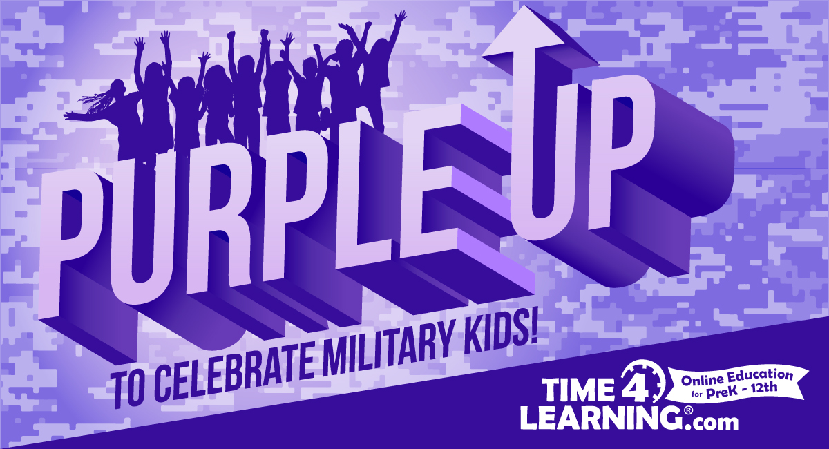 Purple up, Celebrating military children Time4Learning