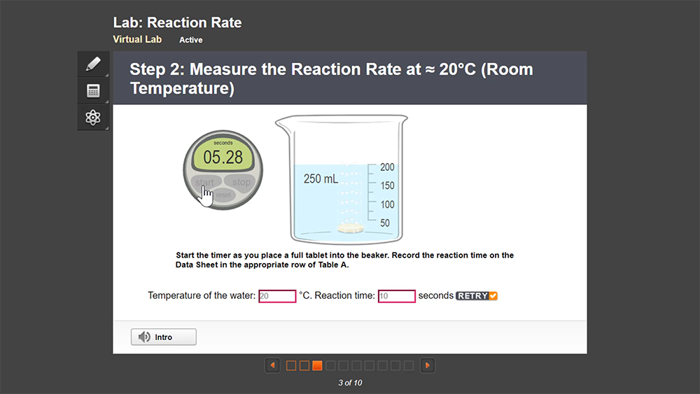 slide: lab reaction rate