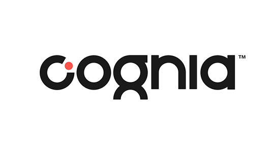 a black and red logo congnia logo